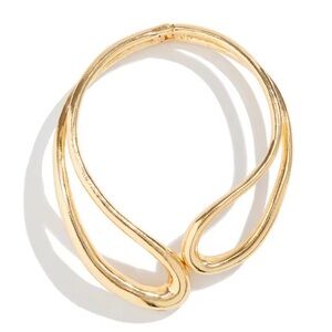 Bypass Collar Necklace Liquid Gold Molten Metal F26